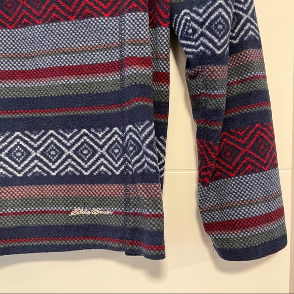 Eddie Bauer | Patterned Fleece Quarter-Zip Jacket - Picture 6 of 14